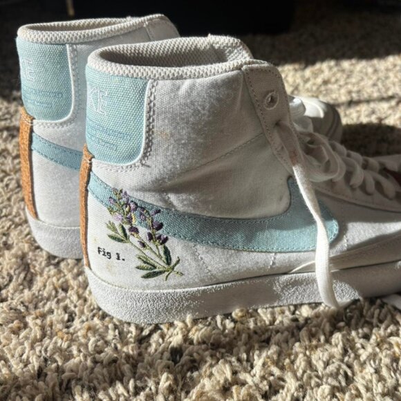 Floral Stitched Nike High Tops - Picture 1 of 3